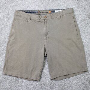 Tailor Vintage Chino Shorts Mens 36 Brown 100% Cotton Flat Front 10" inseam